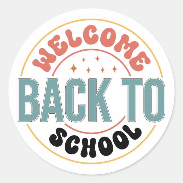 STICKER ROND BIENVENUE AU RETOUR À L'ÉCOLE (Devant)