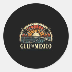 Sticker Rond Bienvenue Au Surf De Plage Du Golfe Du Mexique Ret