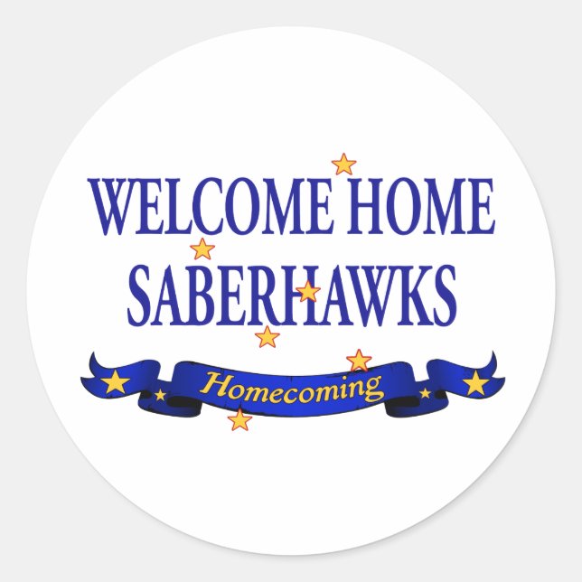 Sticker Rond Bienvenue chez les Saberhawks (Devant)