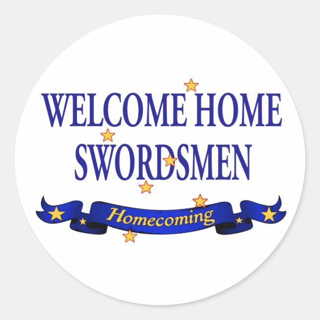 Sticker Rond Bienvenue chez nous Swordsmen (Devant)