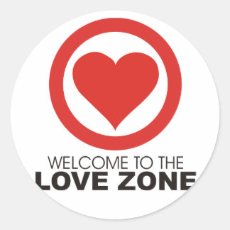 Sticker Rond Bienvenue dans la zone d'amour