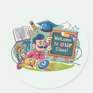 Sticker Rond Bienvenue dans l'autocollant de classe