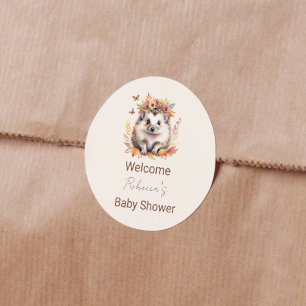 Sticker Rond Bienvenue dans le bois de l'automne du migre Héris