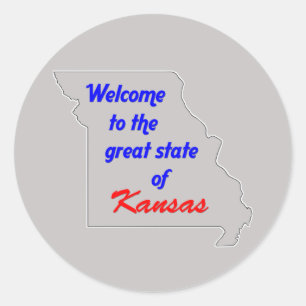 Sticker Rond Bienvenue dans le grand état du Kansas (Missouri)