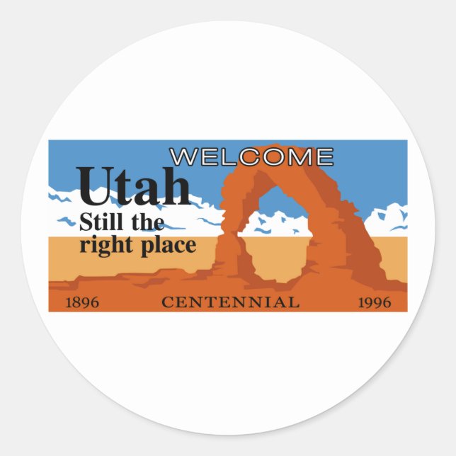 Sticker Rond Bienvenue en Utah - USA (Devant)