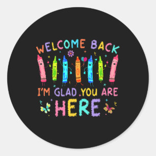 Sticker Rond Bienvenue, je suis ravi que vous soyez là, retour 