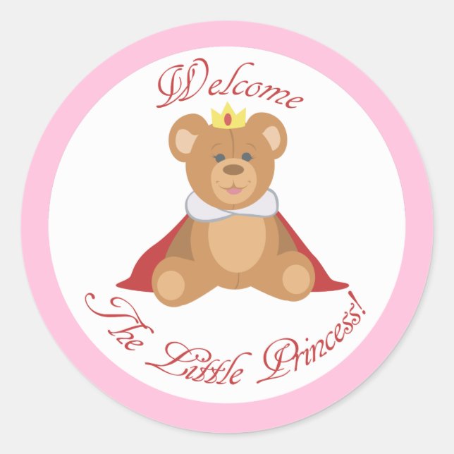 Sticker Rond Bienvenue La Petite Princesse (Devant)