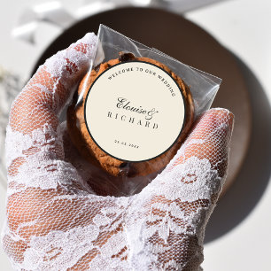 Sticker Rond Bienvenue Mariage Argent Et Noir Vieille Fortune