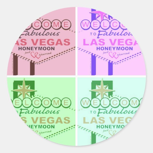 Sticker Rond Bienvenue sur Fabulous Las Vegas Honeymoon (Devant)