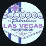 Sticker Rond Bienvenue sur Fabulous Las Vegas Honeymoon<br><div class="desc">SYMBOLE RÉtro Las Vegas</div>