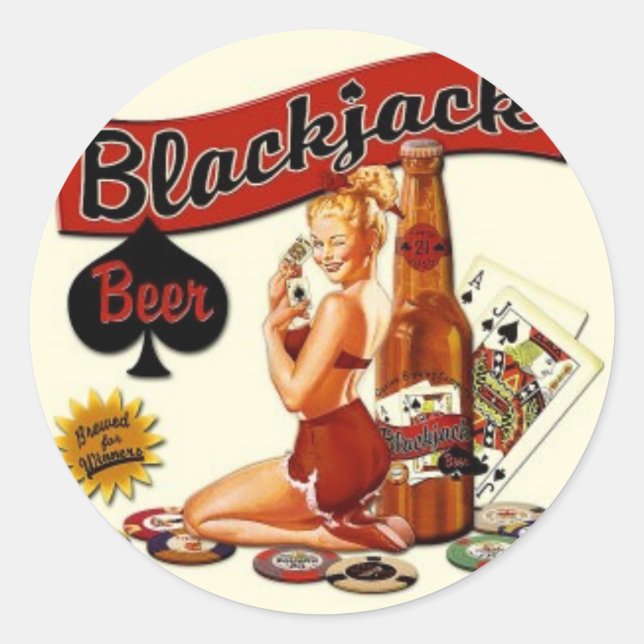 Sticker Rond Bière Blackjack (Devant)