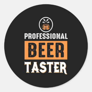 Sticker Rond Bière buveuse Professional Taster