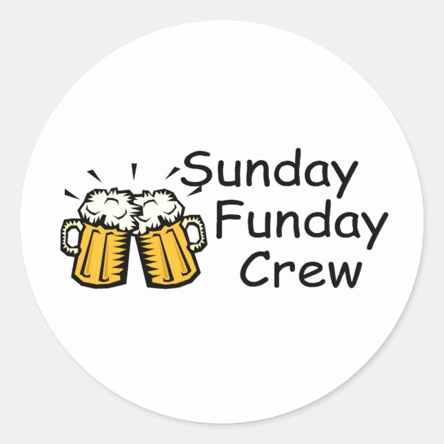 Sticker Rond Bière de l'équipage du dimanche du jour (Devant)