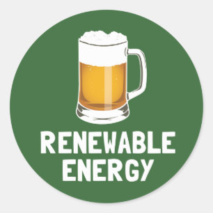 Sticker Rond Bière d'énergie renouvelable de St. Patrick