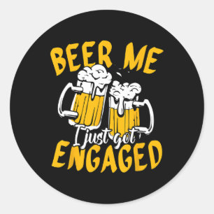 Sticker Rond BiÈre Je me marie Hommes Drôle Marié Bachelors