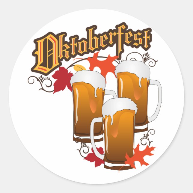 Sticker Rond Bières d'automne de l'Oktoberfest (Devant)