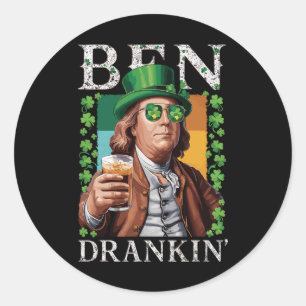 Sticker Rond Bières irlandaises Ben Drankin - Hommes et femmes
