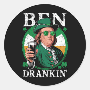 Sticker Rond Bières irlandaises Ben Drankin - Hommes et femmes