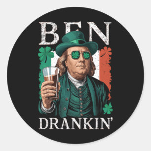 Sticker Rond Bières irlandaises Ben Drankin - St Pattys Hommes