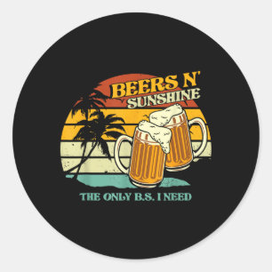 Sticker Rond Bières Vintage Et Soleil Ce Qu'il Faut _ Été