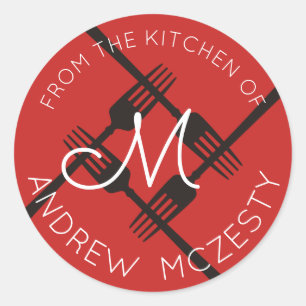 Sticker Rond Bifurque le monogramme de la cuisine de