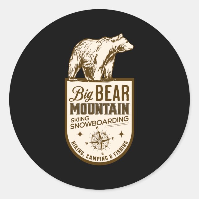 Sticker Rond Big Bear California (Devant)