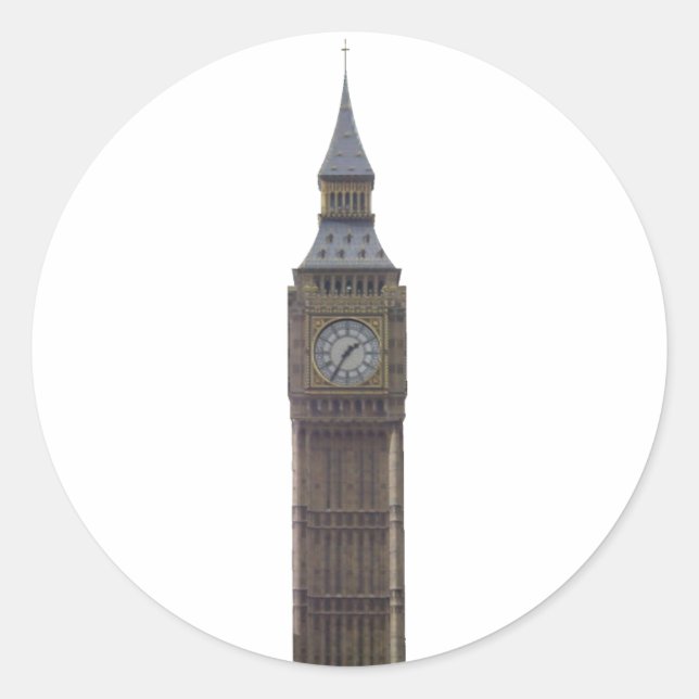 Sticker Rond Big Ben Horloge Tower : (Devant)