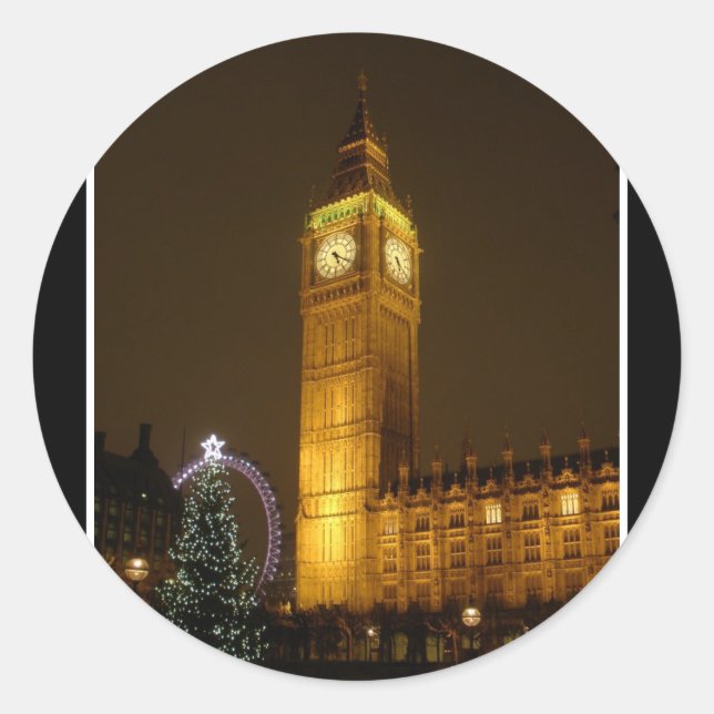 Sticker Rond Big Ben joue Goodnight (Devant)
