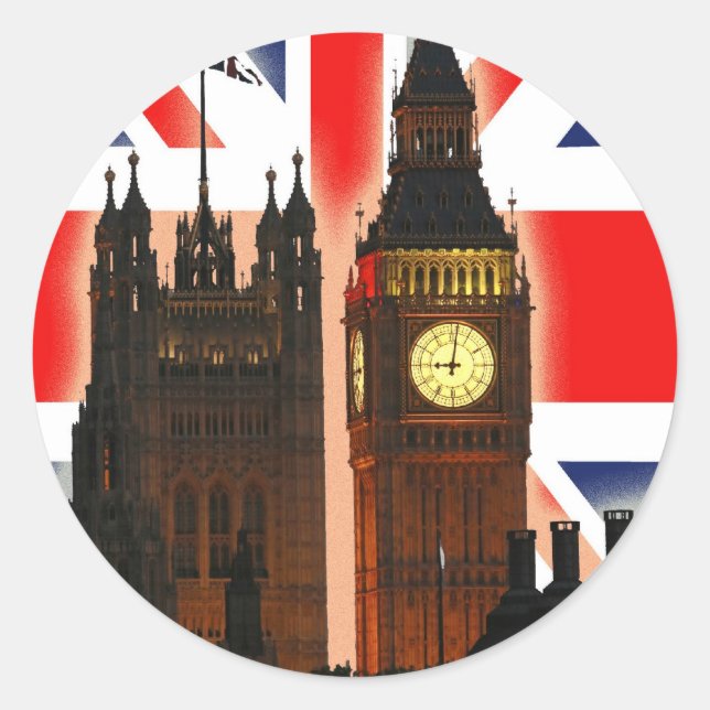 Sticker Rond Big Ben, Londres, Angleterre (Devant)