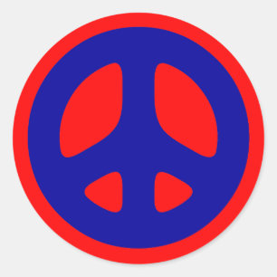 Sticker rond Big Blue Peace Sign