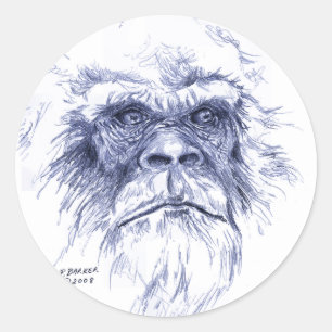 Sticker Rond Big Blue Sasquatch