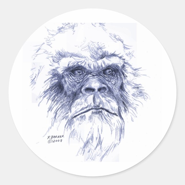 Sticker Rond Big Blue Sasquatch (Devant)