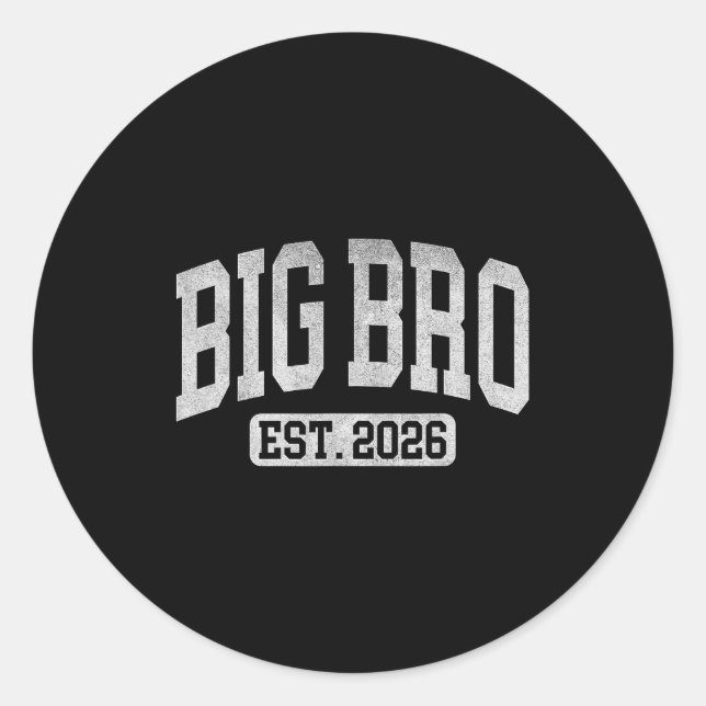 Sticker Rond Big Bro Est 2026 New Big Bro Announcement Cool Bro (Devant)