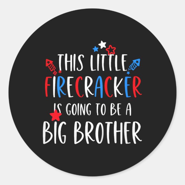 Sticker Rond Big Brother 4 juillet Toddler Boy Independence D (Devant)
