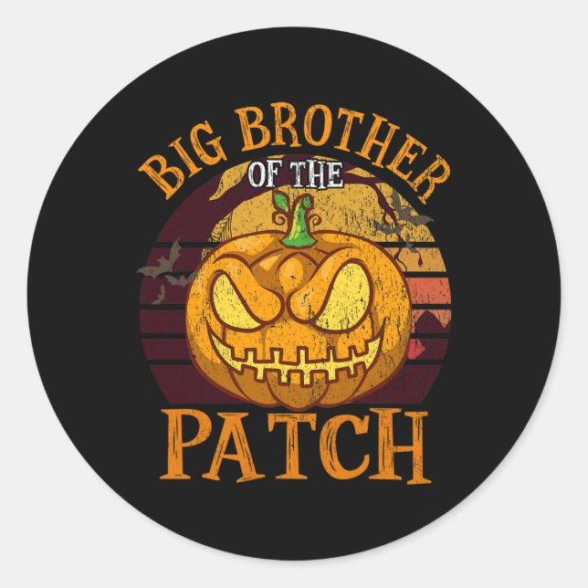 Sticker Rond Big Brother Du Groupe Patch Family Halloween (Devant)