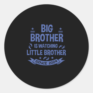 Sticker Rond Big Brother Regarder Little Brother 2024 Baby