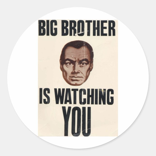 Sticker Rond Big Brother Vous Regarde (Devant)