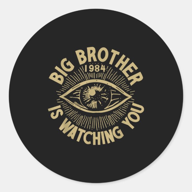 Sticker Rond Big Brother Vous Regarde  (Devant)