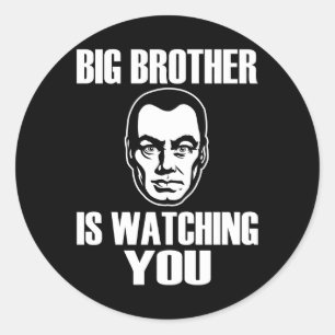Sticker Rond Big Brother vous regarde