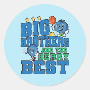 Sticker Rond Big Brothers are the Berry Best - Blueberry Pun