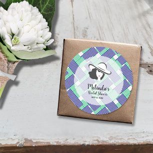 Sticker Rond Big Casquette Derby Fête des mariées Bleu et Vert 