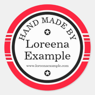 Sticker Rond Big Dot & Stripes blanc + votre dos. & idées