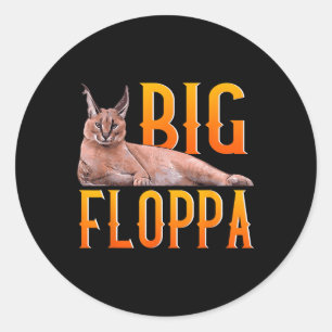 Sticker Rond Big Floppa mème mignonne chat caracal