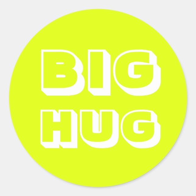Sticker Rond Big Hug, blanc chartreuse (Devant)