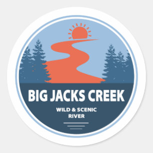 Sticker Rond Big Jacks Creek Wild Et Rivière Pittoresque Idaho