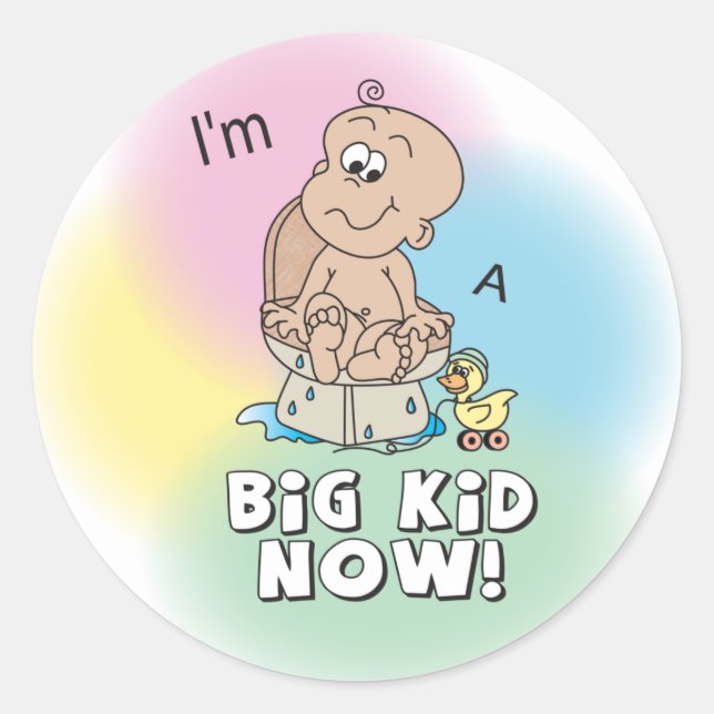 Sticker Rond Big Kid Now | Temps d'entraînement de Potty - Prix (Devant)