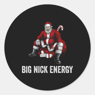 Sticker Rond Big Nick Energy Fun Père Noël Noël 3