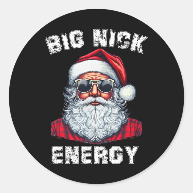 Sticker Rond Big Nick Energy Fun Père Noël Noël 4 (Devant)