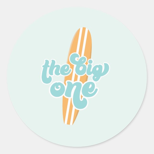 Sticker Rond Big One Surf Beach 1er anniversaire (Devant)