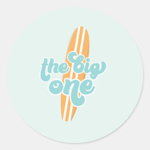Sticker Rond Big One Surf Beach 1er anniversaire